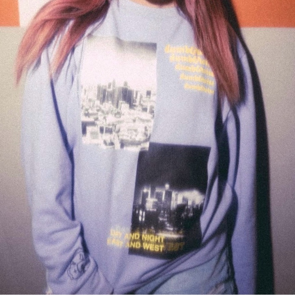 Dumb&Wise Sam Golbach Blue Graphic Sweatshirt